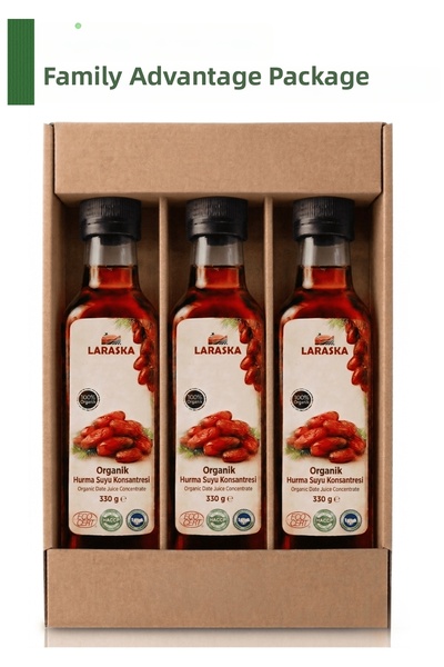 Laraska Organic Date Juice Concentrate 330g X 3 Family Size Advantageous Package