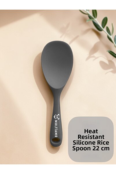 Multiamo Hard Tip Heat Resistant Fireproof Non-Stick Silicone Cooking Spoon 2...