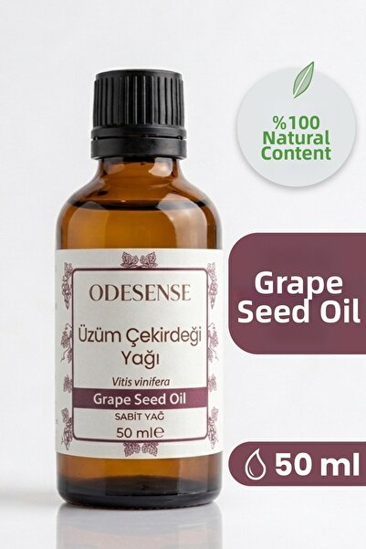 ODESENSE زيت بذور العنب 50 مل، معصور على البارد، طبيعي ونقي 100%، زيت للعناية...