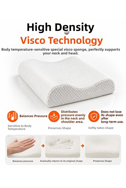 KIRLENT EV Ορθοπεδικό Visco Pillow XL 56x36cm Κήλη Λαιμού Ανακούφιση Αυχένα Α...