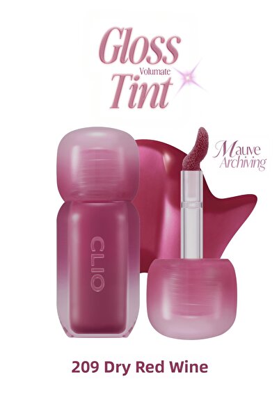 CLIO ملمع شفاه ملون ولامع ذو لمسة نهائية ممتلئة، Volumate Gloss 209 Dry Red Wine