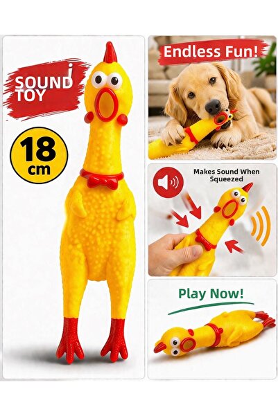 HAYHAYPETSHOP لعبة دجاج صوتية كبيرة الحجم للكلاب، مصنوعة من اللاتكس المتين، ت...