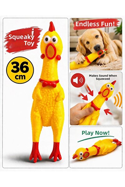 HAYHAYPETSHOP لعبة دجاج صوتية كبيرة الحجم للكلاب، مصنوعة من اللاتكس المتين، ت...