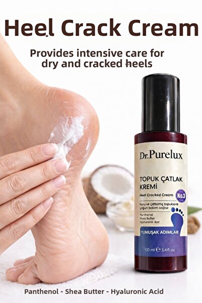 Dr.Purelux كريم تشققات الكعب – كريم العناية المكثفة للترطيب يحتوي على زبدة ال...