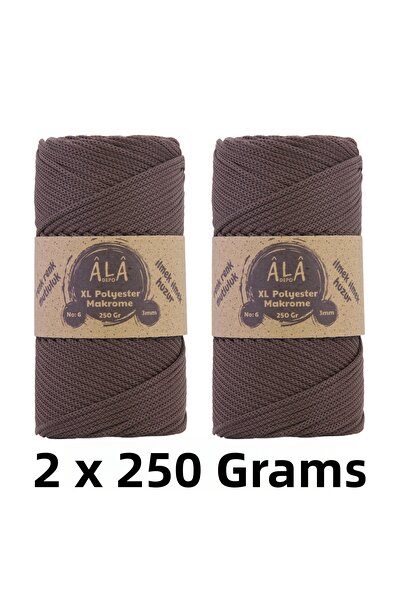 aladepo قطعتين من حبل حقيبة البوليستر XL مكراميه رقم: 6 (سميك) 2x250 جرام (إج...