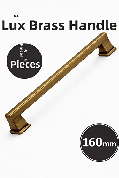 Badem10 LUX OLİFKA Ματ Αντικέ Κίτρινη Λαβή 160 χιλ. Σετ 5 τεμαχίων Λαβή Πόρτα...