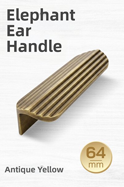 Badem10 Olifka Ριγέ Αντικέ Κίτρινη Λαβή Συρταριού 64 χιλιοστά (6,4 εκ.) Μοντέ...