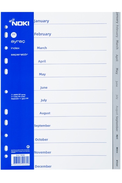 Noki Σελιδοδείκτης PP Ιανουάριος-Δεκέμβριος Μηνιαίος Σελιδοδείκτης Καρτέλας