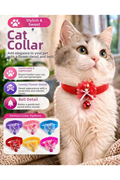 HAYHAYPETSHOP Rattling Cat Collar Adjustable Soft Neck Collar Stylish Cat Nec...