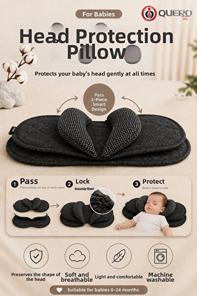 Quero Softguard Baby Head Protection and Support Pillow, Newborn Head Shaping...