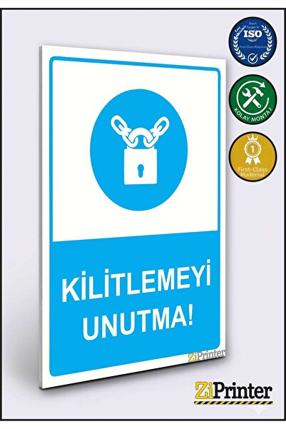 ZiPrinter لا تنس عنكوبك عن القفل! لافتة تحذير من نوع isg ديكوتا مقاس 35x50 سم