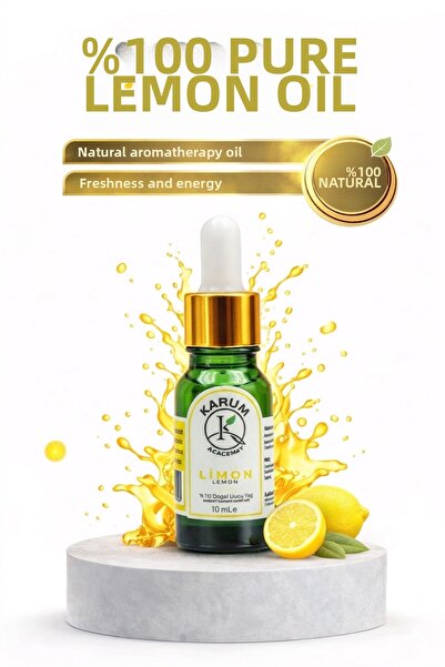 KARUM Lemon Essential Oil 100% Pure and Natural with Glass Dropper 10 ml