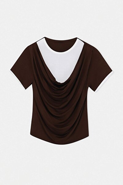 Trendyolmilla  Degaje Yaka Body İçlikli Kısa T-shirt