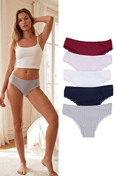 Συλλογή Trendyol Πολύχρωμο Σετ 5 τεμαχίων Βραζιλιάνικα εσώρουχα μονόχρωμα THM...