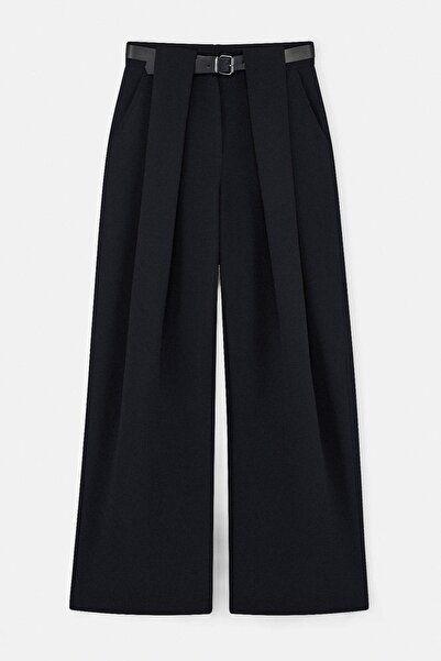 Drop by TrendyolMilla Black Belted Pleated Palazzo Trousers Tdrss26Pl00020