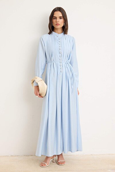 Συλλογή Trendyol Πολύχρωμο Υφαντό Φόρεμα & Ολόσωμη Φόρμα Χιτζάμπ TCTSS26EB00178