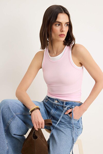 Συλλογή Trendyol Απαραίτητα για την Ντουλάπα - Ροζ Διπλής στρώσης Εφαρμοστό/Σ...