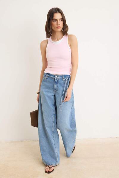 Συλλογή Trendyol Απαραίτητα για την Ντουλάπα - Ροζ Διπλής στρώσης Εφαρμοστό/Σ...