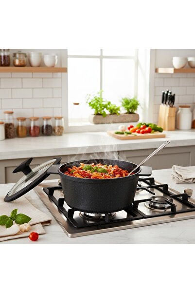 B&D B&D Casserole with lid 20cm 3L, Black