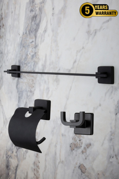 ERFAHOME Siyah Paslanmaz Uzun Havluluk / Geniş Kapaklı Tuvalet Kağıtlığı / Ba...