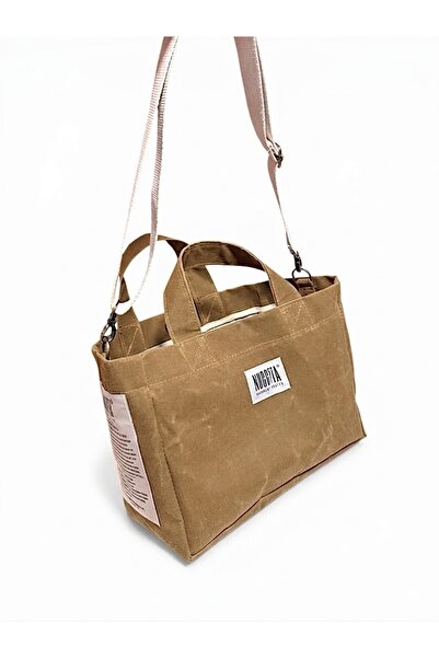 nuggita handmade crafts Τσάντα από κερωμένο καμβά Nuggita στάνταρ μεγέθους με...