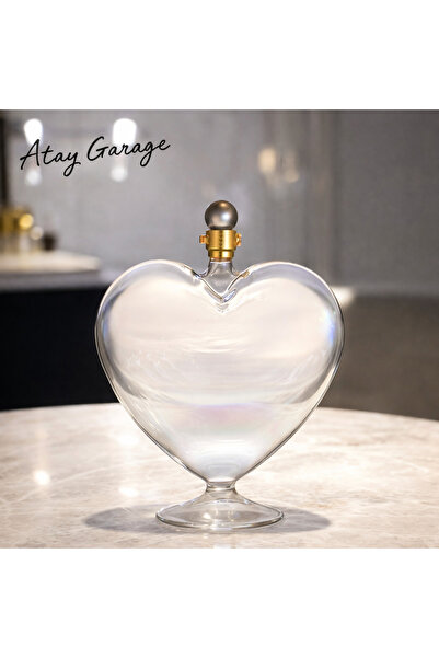 Genel Markalar Atay Garage Kalp Şeklinde Şarap-Viski Sürahisi 500ml Ev Dekera...