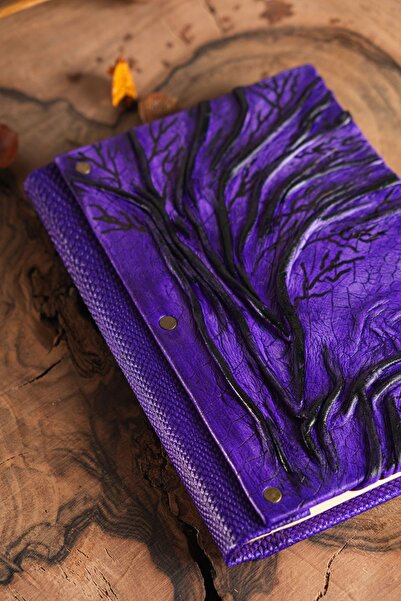 Legend Deri MOR DOĞAÇLAMA AĞAÇ EL Yapımı Hakiki Deri Şamua Kağıt Eskitme Hedi...