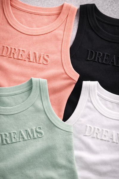 Demirsa Boutique Halter Yaka 4'lü Pudra, Yeşil, Siyah ve Beyaz Renk Modal Kaşkorse Kadın Atlet