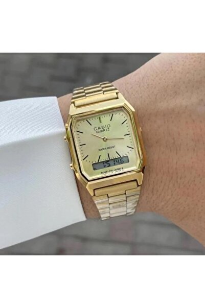 Zarif Cs double time vintage gold watch gold dial