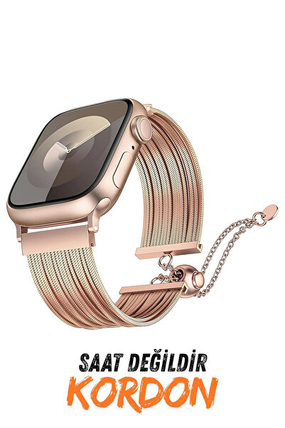 Redclick Apple Watch 10 42mm Redclick KRD-137 Metal Hasır Bilezik Kadın Kordon