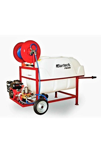 BARTECH Pm 400 Litre Benzinli Ilaçlama Motoru Pulverizatör Makaralı Tekerli