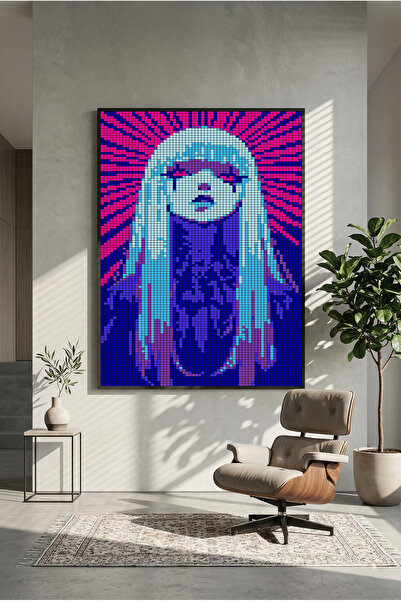 postercraft Pixel Anime Girl Art Wooden Tabletop Poster (Unframed)