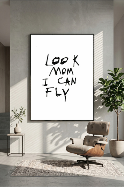 postercraft Travis Scott Look Mom I Can Fly Art Poster din lemn (Fără ramă)