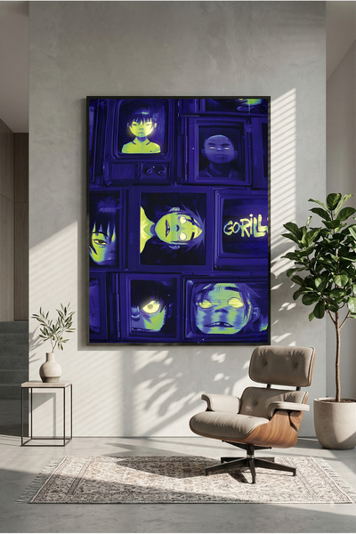 postercraft Αφίσα Ζωγραφικής Σύγχρονου Πάνελ Gorillaz