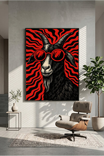 postercraft Poster modern cu artă capră, tip panou, imprimat pe pânză "