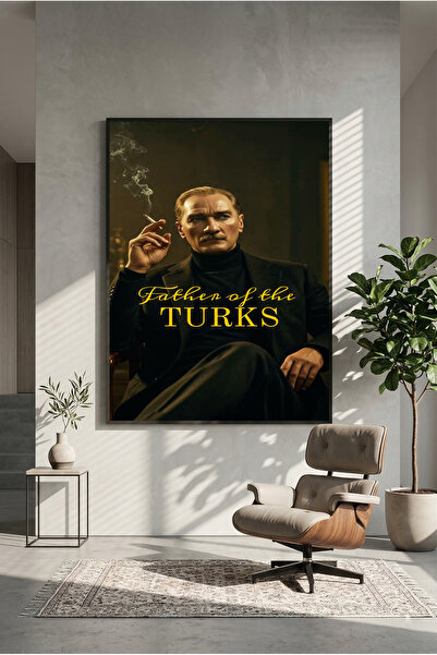 postercraft Părintele turcilor Mustafa Kemal Atatürk Poster din lemn (fără ra...