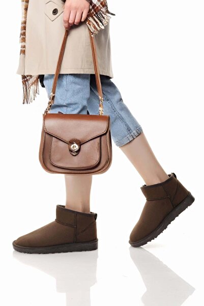 Nesil Shoes Ypr 7391 Γυναικείες μπότες με αδιάβροχη επιφάνεια, καφέ σουέντ με...