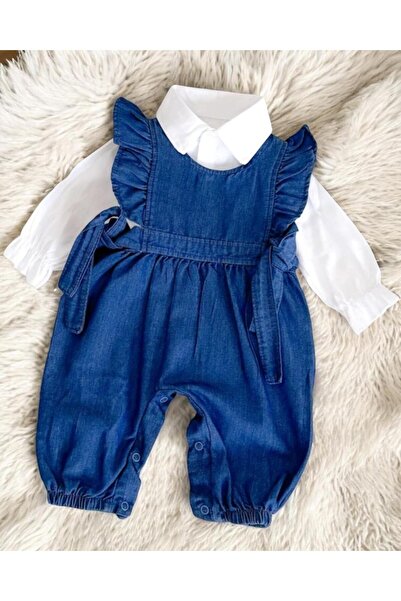 ALTINTAŞ BABY Yandan Bağlama Detaylı Gömlekli Alttan Çıtçıtlı Tulum Set