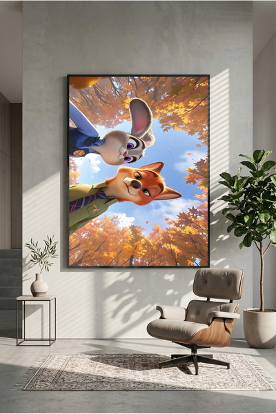 postercraft Animacija Zootopije Nik i Džudi Drveni poster sa slikom (bez okvi...