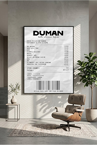 postercraft Duman Belki Alışman Lazım Albüm Modern Panel Tablo Poster ( Çerçe...