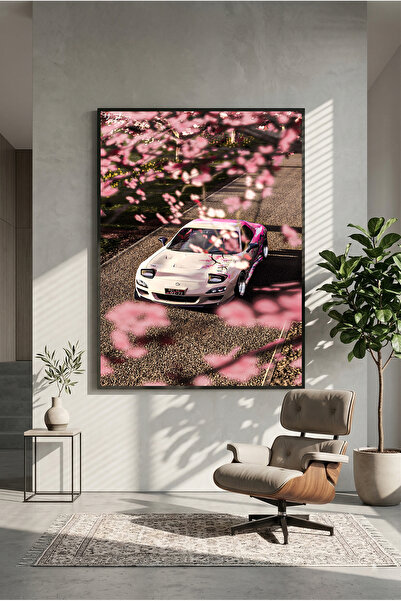 postercraft Poster din lemn cu artă japoneză Mazda RX-7 (fără ramă)