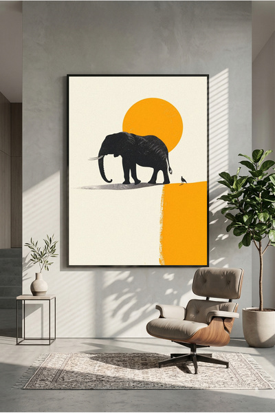 postercraft Minimal Elephant Art Wooden Table Poster (Unframed)
