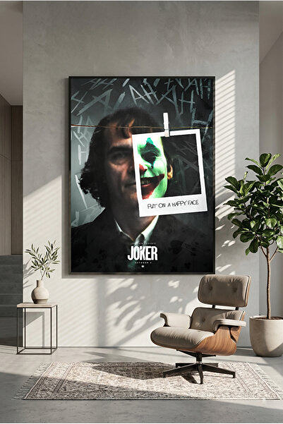 postercraft Poster din lemn cu Jokerul purtând o față fericită (fără ramă)