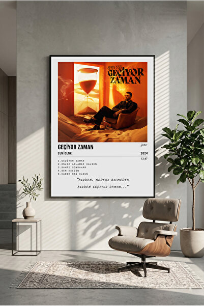 postercraft Semicenk Geçiyor Zaman EP Tasarım Modern Panel Tablo Poster ( Çer...