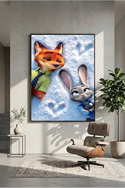 postercraft Animacija Zootopije Nik i Džudi Drveni poster sa slikom (bez okvi...