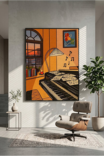 postercraft Poster artistic modern tip panou pentru camera de pian, cu atmosf...