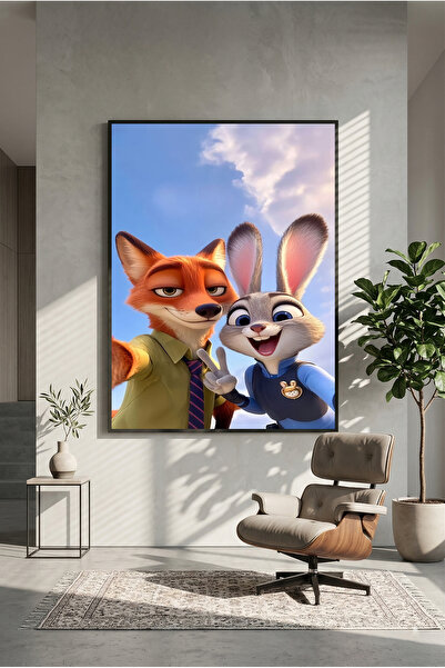 postercraft Animacija Zootopije Nik i Džudi Drveni poster sa slikama (bez okv...