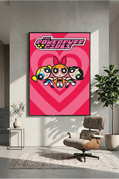 postercraft Οι Powerpuff Girls Μοντέρνα Αφίσα Τέχνης με Πλαίσιο
