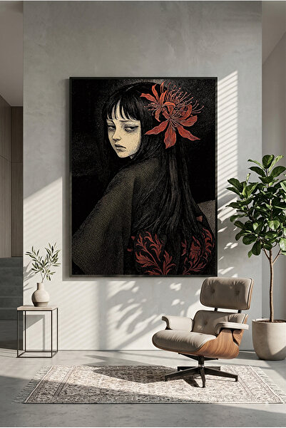 postercraft Panou artistic modern cu Crin Păianjen Roșu, tip poster pictat
