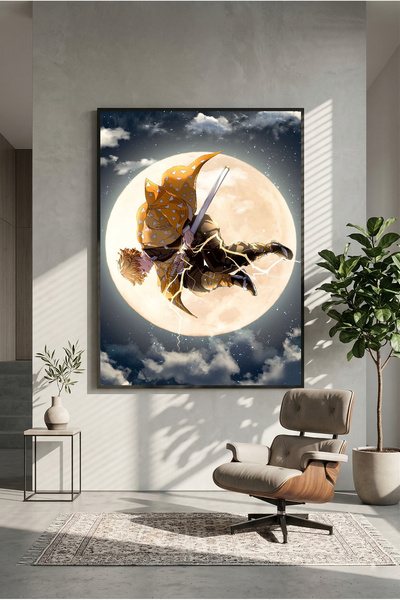 postercraft Αφίσα ζωγραφικής σε ξύλο με θέμα τον Demon Slayer Zenitsu Lightni...